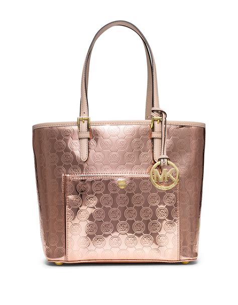 michael kors rose gold handbags|michael kors gold tote handbags.